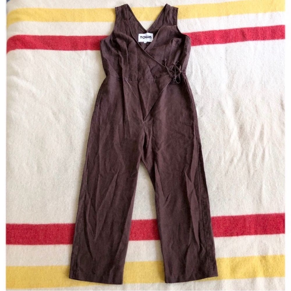 Town Clothes Sleeveless Wrap Jumpsuit